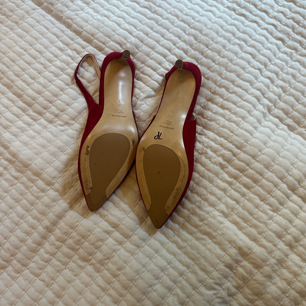 Inez Red Slingback Heels - Picture 3 of 4